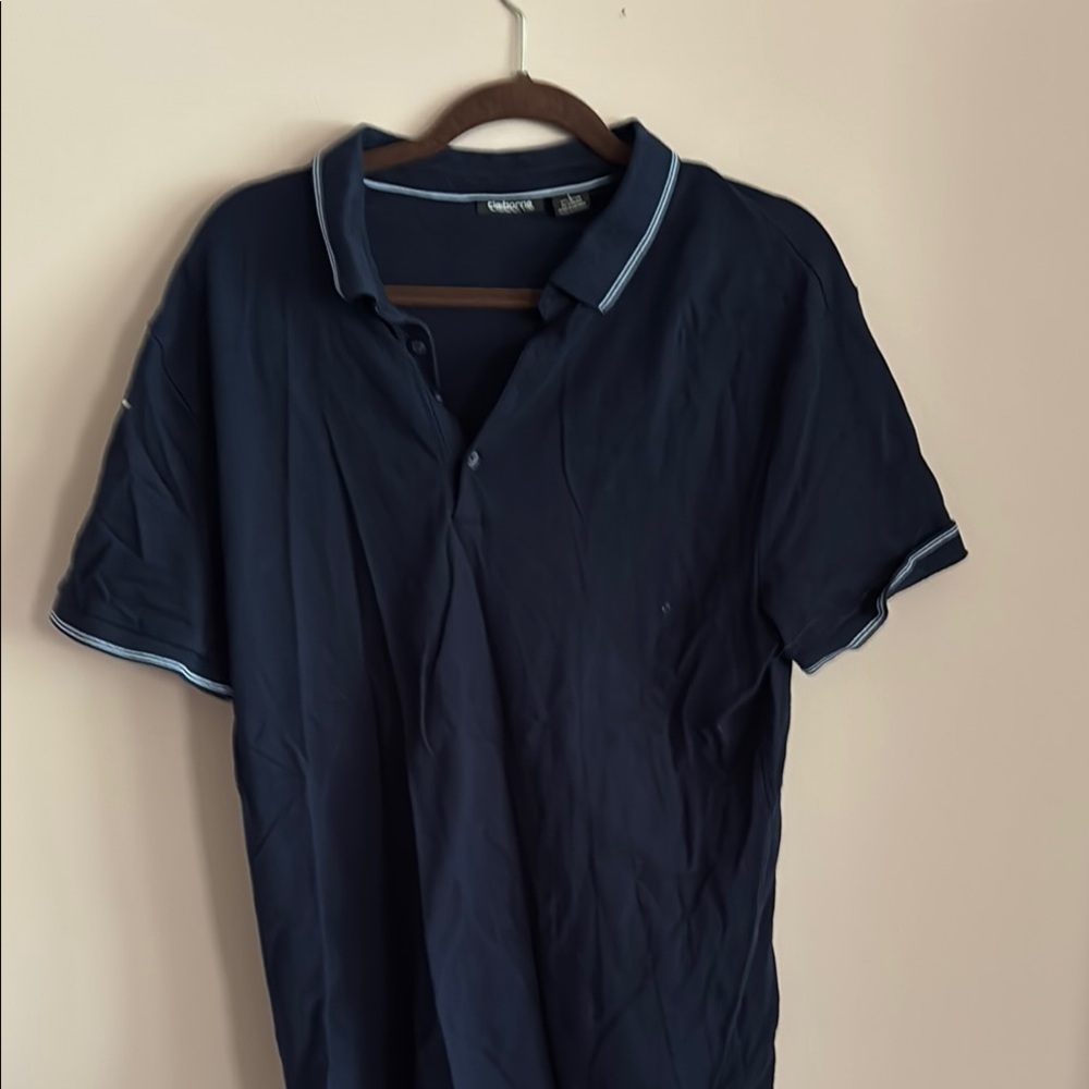 Calvin Klein Blue Polo Shirt with White Trim